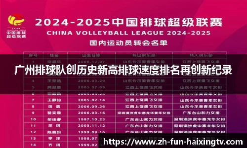广州排球队创历史新高排球速度排名再创新纪录